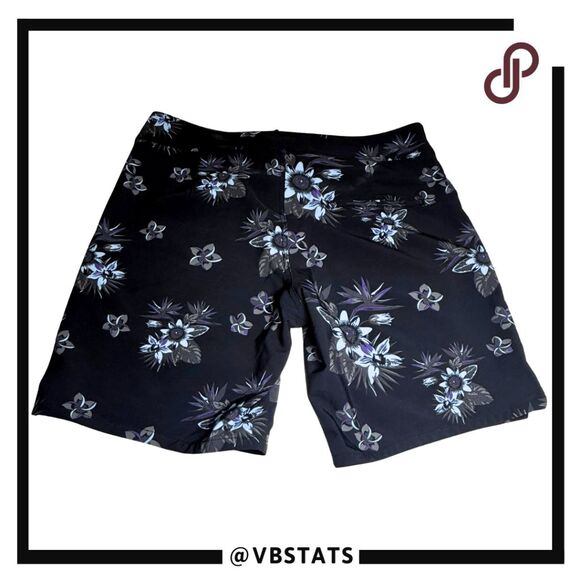 Travis Mathew Men's Tropical Tiki Time Surf Board Shorts Black Size L - Picture 2 of 7